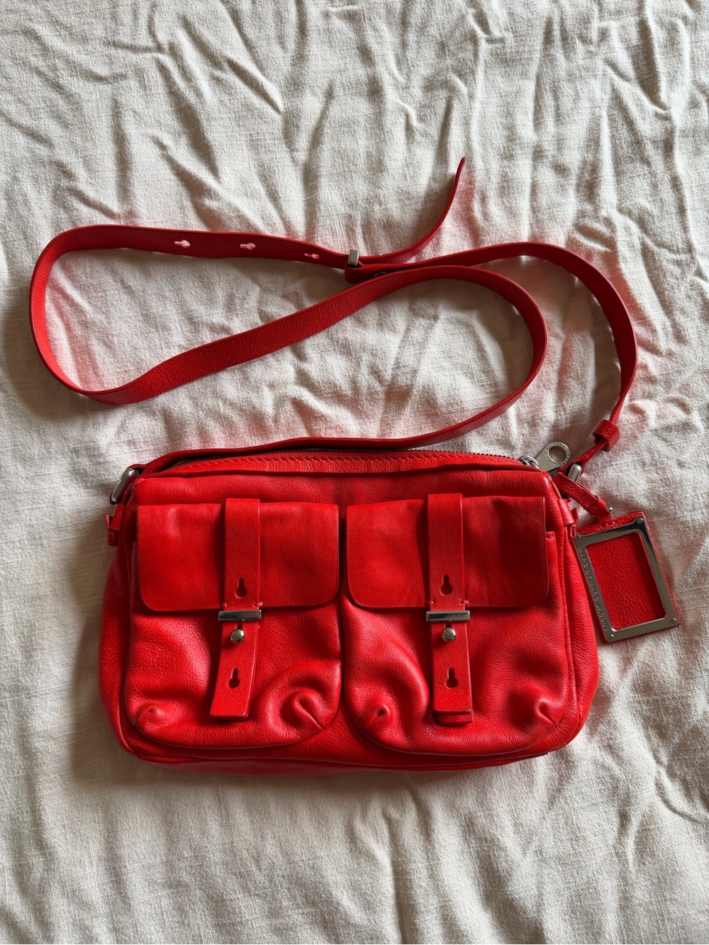 Marc by Marc Jacobs Vibrant Red Leather Crossbody camera bag